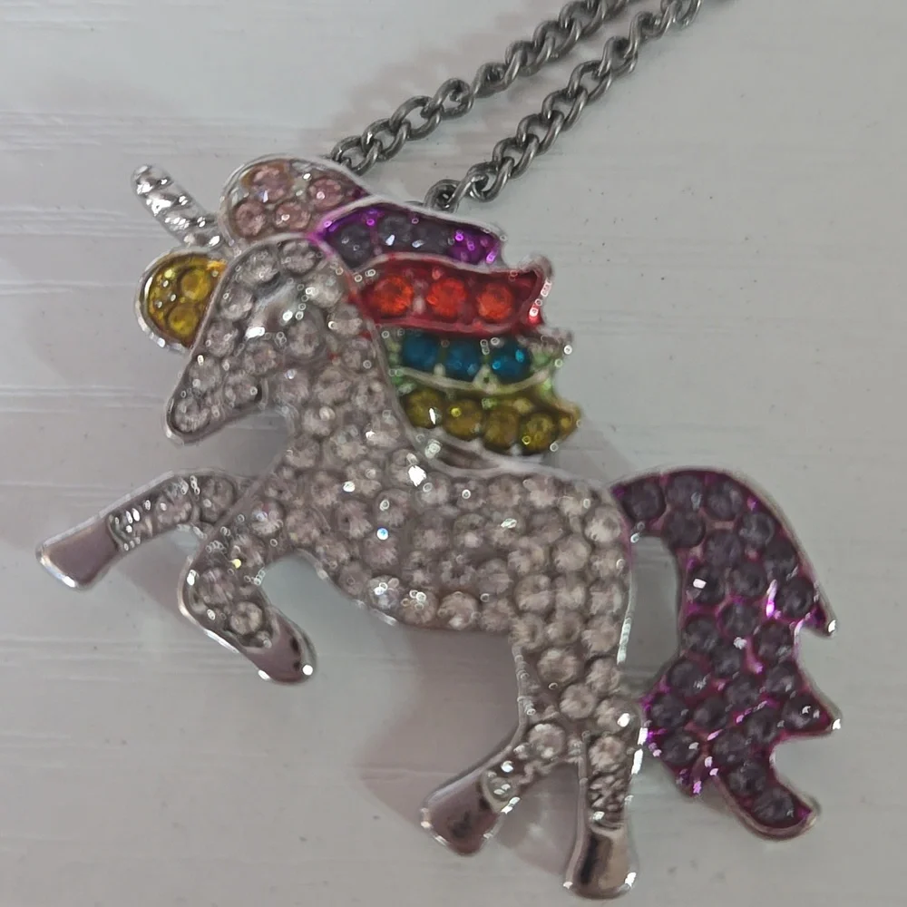 Colorful Unicorn Pendant Necklace